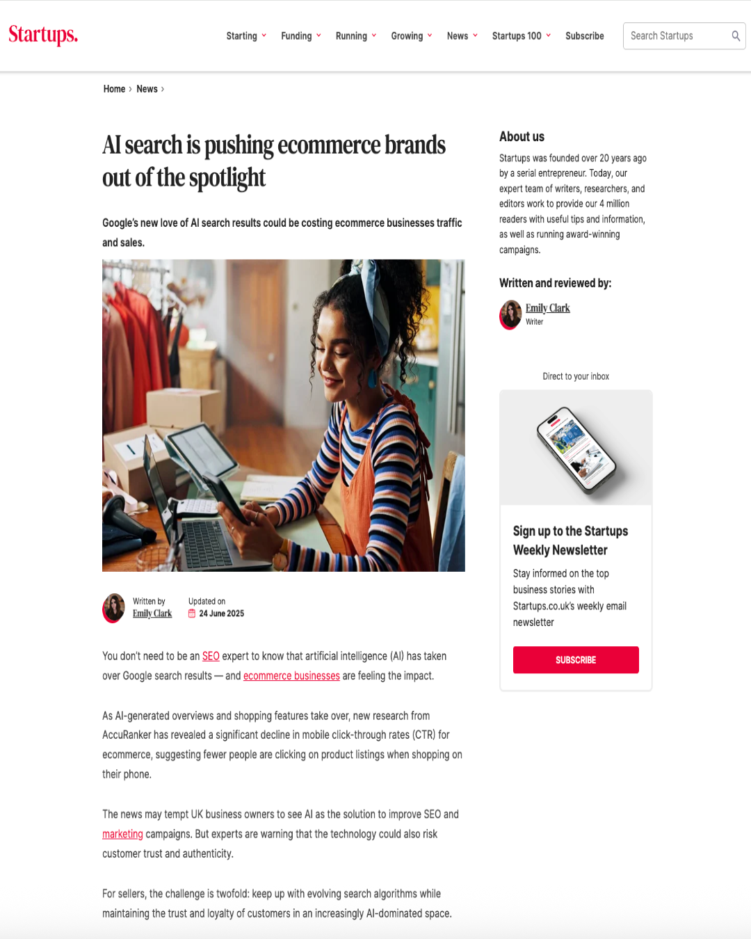 Startups - AI search pushing brands out